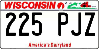 WI license plate 225PJZ