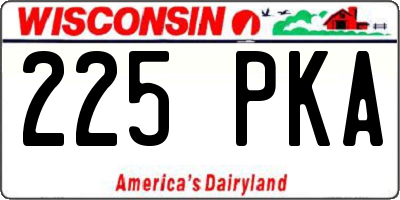 WI license plate 225PKA