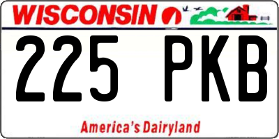 WI license plate 225PKB