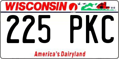 WI license plate 225PKC