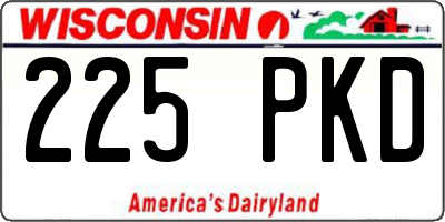 WI license plate 225PKD