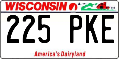 WI license plate 225PKE