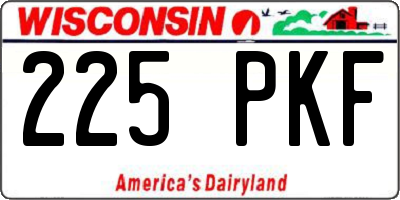 WI license plate 225PKF