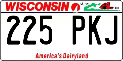 WI license plate 225PKJ