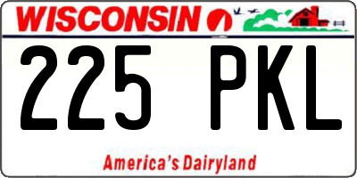 WI license plate 225PKL