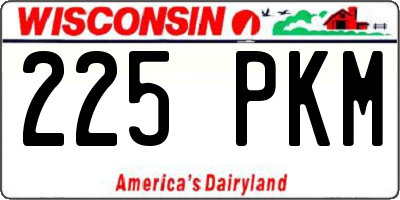 WI license plate 225PKM
