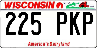 WI license plate 225PKP