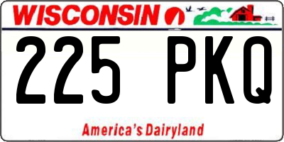 WI license plate 225PKQ