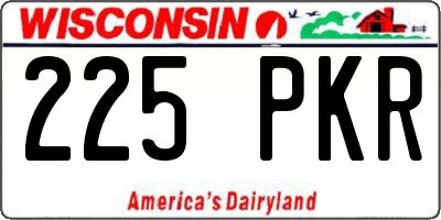 WI license plate 225PKR