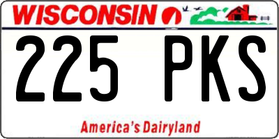 WI license plate 225PKS