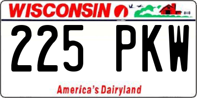 WI license plate 225PKW