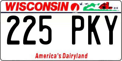 WI license plate 225PKY