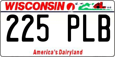 WI license plate 225PLB