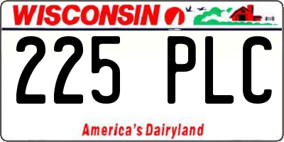 WI license plate 225PLC