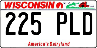 WI license plate 225PLD