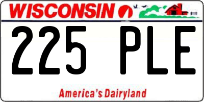 WI license plate 225PLE