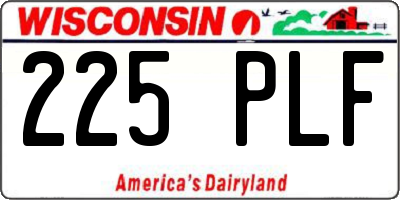WI license plate 225PLF