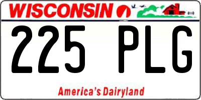 WI license plate 225PLG