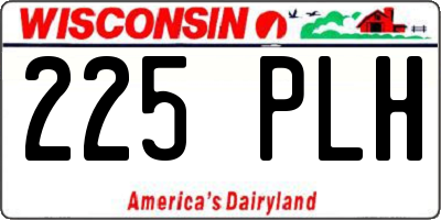 WI license plate 225PLH