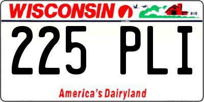 WI license plate 225PLI