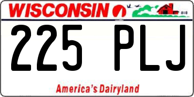 WI license plate 225PLJ