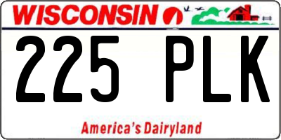 WI license plate 225PLK