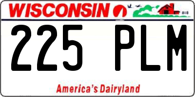 WI license plate 225PLM
