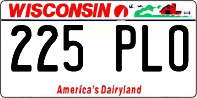 WI license plate 225PLO