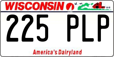 WI license plate 225PLP