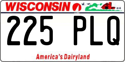 WI license plate 225PLQ