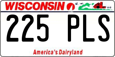 WI license plate 225PLS