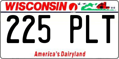 WI license plate 225PLT