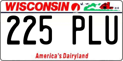 WI license plate 225PLU