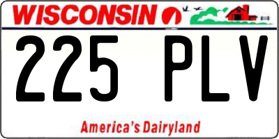 WI license plate 225PLV
