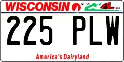 WI license plate 225PLW