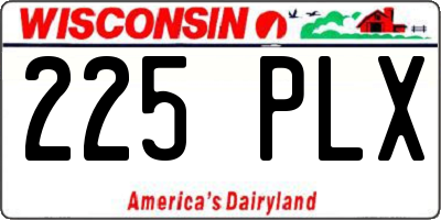 WI license plate 225PLX