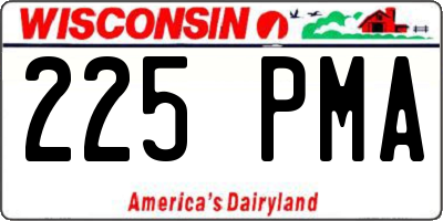 WI license plate 225PMA