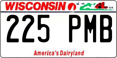 WI license plate 225PMB
