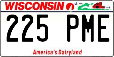 WI license plate 225PME