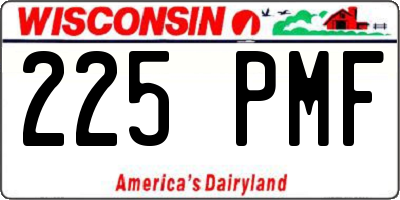 WI license plate 225PMF