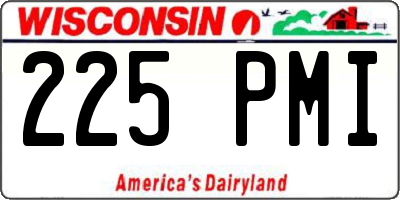 WI license plate 225PMI