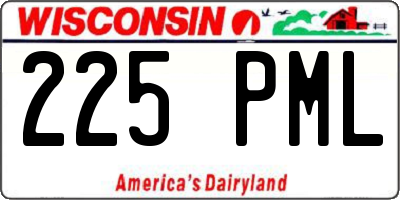 WI license plate 225PML