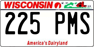 WI license plate 225PMS