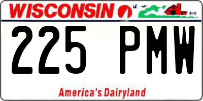 WI license plate 225PMW