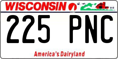 WI license plate 225PNC