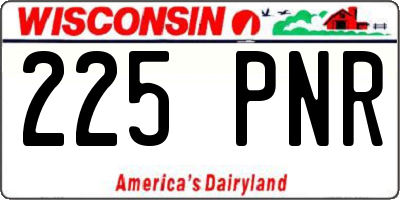 WI license plate 225PNR