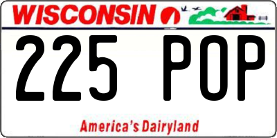 WI license plate 225POP