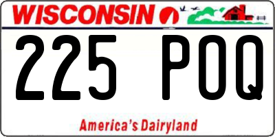 WI license plate 225POQ