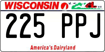 WI license plate 225PPJ