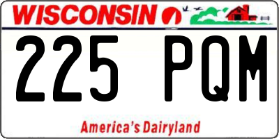 WI license plate 225PQM